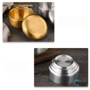 Tazón pequeño de acero inoxidable, tazón para kimchi plateado, resistente al calor, de doble capa y aislado. - Product Image 3
