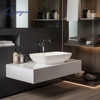 Vente en gros de lavabo de salle de bain avec comptoir et design moderne et luxueux pour les toilettes de l'hôtel et la villa