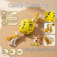 Balle de jeu pour chien et chat ETPU, très élastique, en corde solide nouée, flottante, soulage l'ennui, durable, résistante aux morsures, interactive, nettoyage des dents