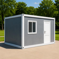 Maison conteneur pliable en Z durable de 20 pieds avec structure en acier thermolaqué, isolation en laine de roche A1, maison mobile préfabriquée en kit