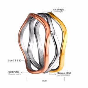 Fashion Wholesale Irregular Rings for Women Unisex 316L Mix Colors <b>Twists</b> <b>and</b> Turns Round <b>Shape</b> Rings Wedding Jewelry Gift - Product Image 2