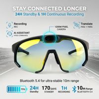 Lunettes Intelligentes avec Caméra HD 12MP, IA Sportive, Vidéo 4K, Photo Anti-Tremblement, Communication Vocale, TR90, pour Cyclisme, Course à Pied et Randonnée en Extérieur