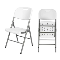 Chaises pliantes en résine plastique HDPE blanches, robustes, légères et durables, pour banquets, fêtes, empilables, pliables, salon, appartement