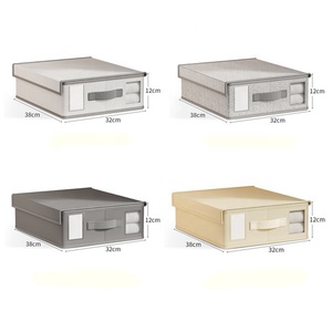 Organiseurs de draps pliables en tissu personnalisés pour l'usine, organisateurs de placard empilables <span class=keywords><strong>avec</strong></span> fenêtres transparentes en plastique PP - Product Image 2