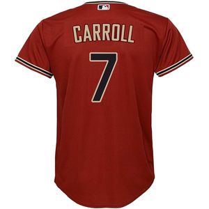 Arizona Diamondbacks Kids Youth Red Alternate Player Jersey Carroll 7 Moisture Wicking <b>Baseball</b> Collar - Product Image 3