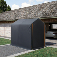 Tente de garage extérieure durable pour voiture, toit plat, en PE, imperméable, pour vélos, motos, abri de jardin, gris