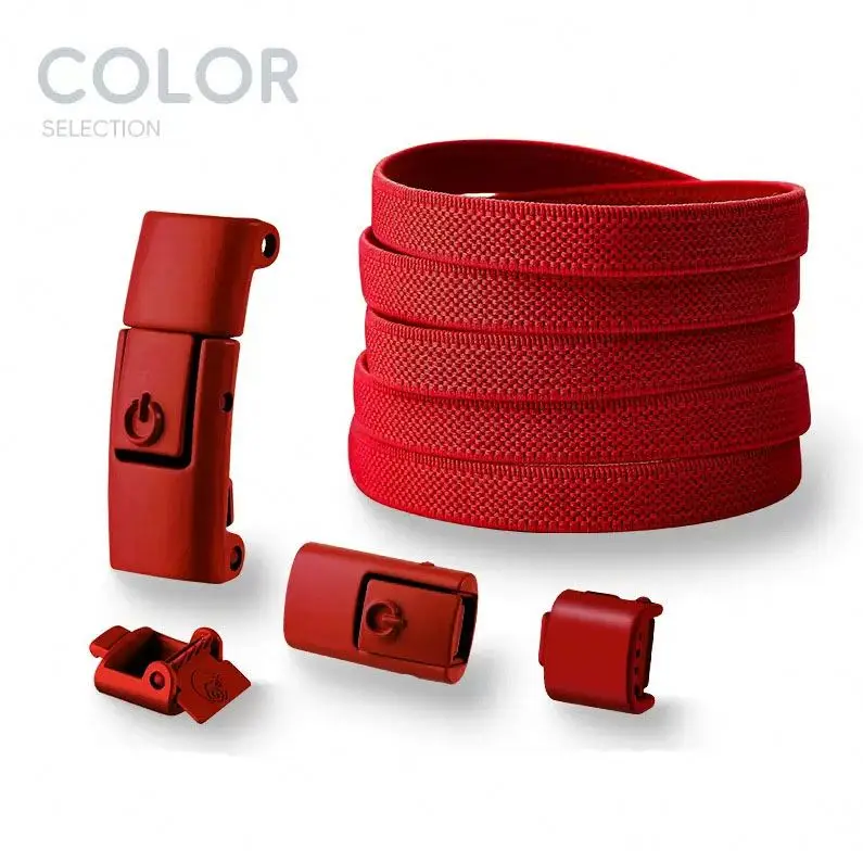 2025 New Lazy Elastic Shoelace Colorful Metal Button Press Buckle Flat Shoelaces No Tie Sneakers Colorful Shoelaces