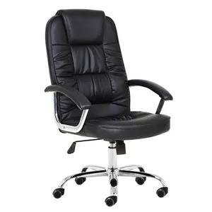 Vente en gros chaise pivotante ergonomique structure en métal chromé chaise de bureau réglable à dossier haut chaise de président directeur