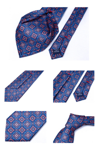<span class=keywords><strong>Corbatas</strong></span> de poliéster con estampado geométrico verde, azul marino y rojo, hechas a mano y personalizadas para hombre, ideales para negocios, regalo formal, <span class=keywords><strong>originales</strong></span> de China. - Product Image 6