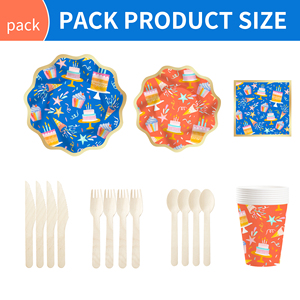 DAMAI Juego de Vajilla Desechable de Papel con Temática de Pastel de Cumpleaños Personalizado y Decoración de Mesa para Fiesta de Cumpleaños Infantil - Product Image 4