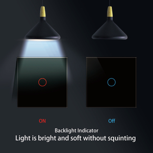 UBARO 86 Saklar Sentuh Standar EU/UK Kontrol Satu Kabel Indikator LED Saklar Lampu Dinding Sentuh On/Off 1/2/3Gang 220Vac - Product Image 5