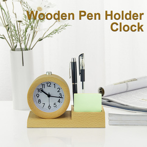 Đồng Hồ Thạch Anh Để Bút Bằng Gỗ Thật EMAF, Đồ Đựng Bút, Quà Tặng Doanh Nhân, Im Lặng, Dùng Cho Văn Phòng Sinh Viên - Product Image 3