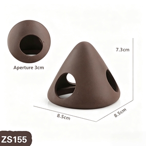 Vaso in argilla <span class=keywords><strong>viola</strong></span> per acquario, decorazione a forma di teschio per allevamento di pesci e gamberetti, vaso in ceramica, pietra artificiale, ornamento fai da te - Product Image 4