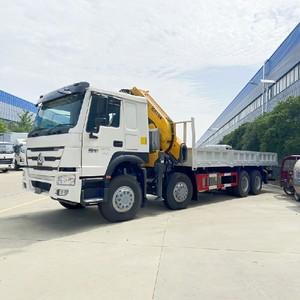 รถบรรทุกติดเครนไฮดรอลิก HOWO 8x4 ขนาด 25 ตัน พร้อมแขนพับได้สำหรับขาย - Product Image 1