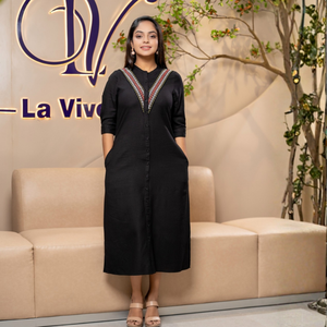 High Quality Durable Stylish Chic <b>Black</b> Linen <b>Button</b>-<b>Down</b> Midi <b>Dress</b> Elegant for Women - Product Image 6