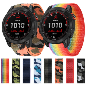 Bracelet en nylon tressé pour montre connectée sportive, boucle auto-agrippante, 22 mm/26 mm, compatible avec <span class=keywords><strong>Garmin</strong></span> Fenix 5/Enduro <span class=keywords><strong>3</strong></span>/<span class=keywords><strong>Epix</strong></span> Pro Gen - Product Image 6