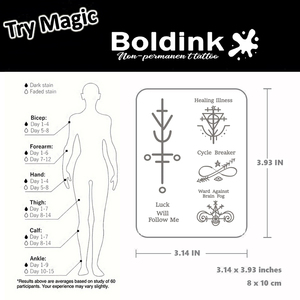 <span class=keywords><strong>Tatouage</strong></span> au jus de Jagua Boldink personnalisé, réaliste, mandala, art corporel, imperméable, longue durée, 2 semaines - Product Image 4