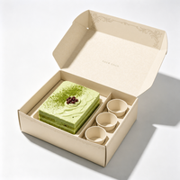 Boîte en papier kraft gaufré de qualité supérieure, boîte en carton à rabat personnalisée avec logo, plateau rigide pour emballage de pâtisserie française