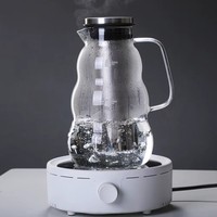 Cafetière à Infusion Froide Moderne 1L/2L en Verre Borosilicate Soufflé à la Main, Écologique, avec Filtre en Acier Inoxydable pour Café et Thé