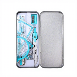 Juego de 8 Compases con Estuche Metálico, Regla, Triángulo y Herramientas de Medición para Dibujo Matemático - Product Image 6