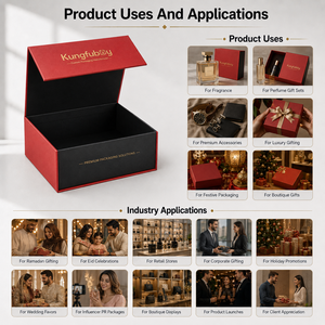 Boîte à fermeture magnétique en papier rigide personnalisée de qualité supérieure avec logo en feuille d'or pour les coffrets cadeaux de parfums et l'emballage de luxe pour la vente au détail - Product Image 2