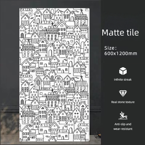 <span class=keywords><strong>Piastrelle</strong></span> Classiche Contemporanee 600*1200mm con Motivi Floreali, Multistrato, Opache, Smaltate, Antiscivolo, in Mattonella Refrattaria per Ville Moderne - Product Image 3