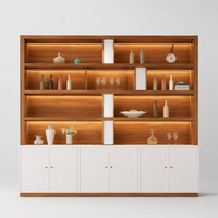 Armoire à vin moderne et écologique avec éclairage LED, construction en bois massif pour un usage domestique