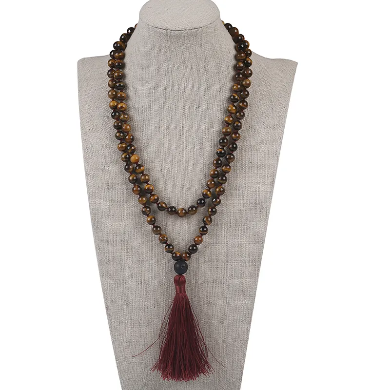 Hand Knotted 108 Mala Bead Tassel Necklaces Yoga Mala meditation Jewelry Prayer Necklaces