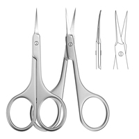 Ciseaux à cuticules professionnels de haute qualité en acier inoxydable pour droitiers, coupe-ongles aiguisé, lame courbée, manche en acier
