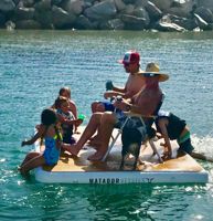 2020 nouveau Design personnalisé Air Dock 6 personnes gonflable eau flottant île plate-forme