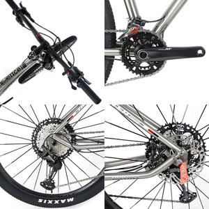 Bicicleta de montaña de titanio para hombres <span class=keywords><strong>XT</strong></span> <span class=keywords><strong>M8100</strong></span> 2x12Speed XC Hardtail 29er Bicicleta de carreras con horquilla de aleación de aluminio y pedal ordinario - Product Image 4