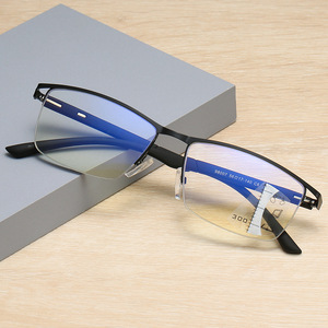 <span class=keywords><strong>Lunettes</strong></span> de soleil pour hommes de haute qualité, marque OEM, 2 en 1, anti-lumière bleue, photochromiques, demi-cadre carré, origine Zhejiang - Product Image 1