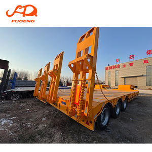 Semirremolque de plataforma baja de 3 ejes BPW/FUWA con capacidad de carga personalizable, guardabarros laterales plegables y suspensión de ballestas/neumática - Product Image 3