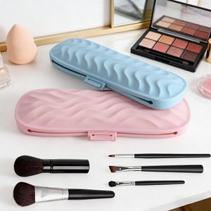 Bolsa de Maquillaje de Silicona al por Mayor con Soporte para Brochas, Organizador de Lápices Labiales, Estuche de Cosméticos de Viaje - Product Image 5