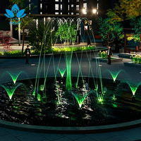 Fontaine musicale rotative en forme de fleur DEWY, fontaine à eau dansante en acier inoxydable 304, lumière LED personnalisée