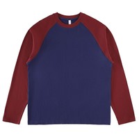 T-shirt à col rond en coton 100% tricoté à manches raglan 230g |   T-shirt décontracté uni pour homme, coupe ample, respirant, détection par aiguille