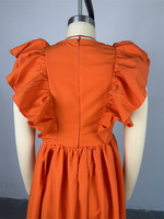Robe longue unie pour femme avec volants, grande taille, fermeture éclair au dos, tenue décontractée S-XXL