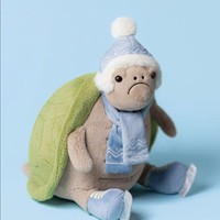 Peluche apaisante Timmy Turtle pour enfants, thème ski d'hiver britannique, Noël, en coton PP, 11-30cm