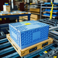 Caisse en plastique pliable PP avec compatibilité de suivi RFID Boîtes de rangement pliables Bacs Alternatives de caisse en bois