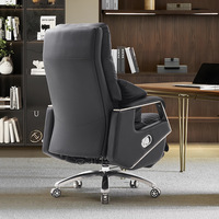 Fauteuil de Direction Électrique en Cuir et Alliage d'Aluminium Boss avec Accoudoirs, Inclinable, Massage, Luxe Léger, Moderne, Confortable et Glissant