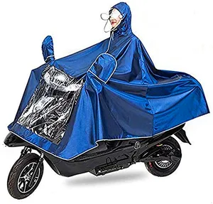 Jas hujan satu hari desain lapisan Pu + poliester kustom yang diterima jas hujan visibilitas tinggi jas hujan untuk pengendara sepeda motor ponco