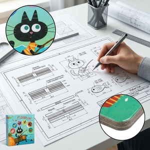 Juego <span class=keywords><strong>de</strong></span> lógica <span class=keywords><strong>de</strong></span> papel <span class=keywords><strong>Fisher</strong></span> Cat personalizado al por mayor, rompecabezas Montessori <span class=keywords><strong>de</strong></span> animales marinos, juego <span class=keywords><strong>de</strong></span> emparejamiento para niños, juguete educativo temprano <span class=keywords><strong>de</strong></span> lógica OEM - Product Image 2