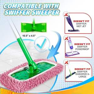 Ricambio per Mop in Microfibra Ecologico ad Alto Assorbimento d'Acqua Riutilizzabile Lavabile Asciutto e Bagnato Copertura Piatta per Pulizia Pavimenti - Product Image 6