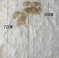 Décoration de mariage, centre de table, accessoires, feuilles de plantes de Ginkgo, feuilles artificielles dorées