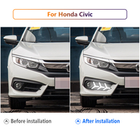 Kit de Luces LED DRL para Honda Civic 10ª Generación 2016 2017 2018, Luces de Circulación Diurna, Faros Antiniebla