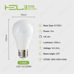 सार्वभौमिक ई 27 बी 22 एलईडी लैंप थोक चीन लंबे समय तक 15 डब्ल्यू 1350lm स्मार्ट एलईडी लाइट - Product Image 2