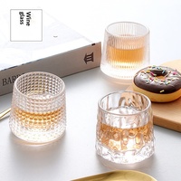 Verre à whisky rotatif de 200 ml en cristal, motif écossais rayé, résistant à la chaleur, pour bar, cadeau, vente en gros
