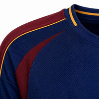 Camiseta de Fútbol Personalizada con Paneles de Color, Ribete Dorado, Malla Texturizada de Secado Rápido para Hombre, Uniforme de Club o Equipo