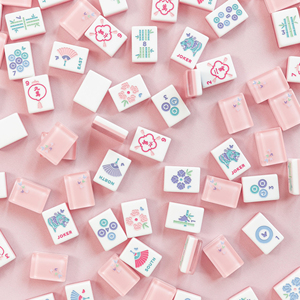 Juego de Mahjong de Acrílico Transparente en Rosa y Azul |   Azulejos de Estilo Americano de Lujo de 3 Capas para una Elegancia Transparente - Product Image 2