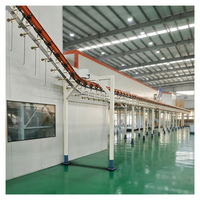 Ligne de peinture en poudre en acier inoxydable à commande PLC manuelle sur rail supérieur pour pièces métalliques en lot